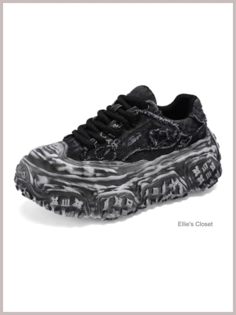 Chunky Platform Fashion Sneakers Canvas Low Top Durable